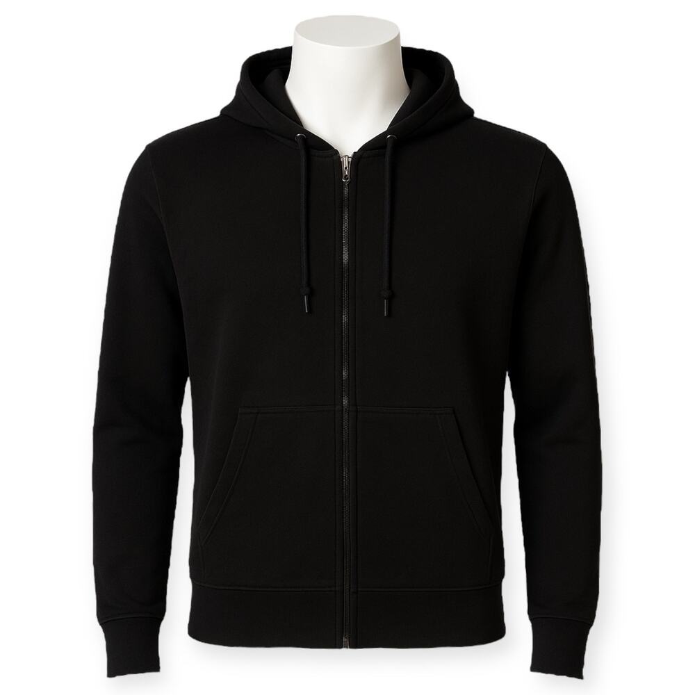 Fashion Nova Hoodie Black Latest And Greatest French Terry Zip Basic Size Small